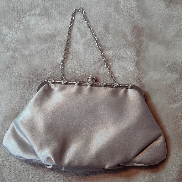 Mariell Handbags - Mariell silver gray clutch
